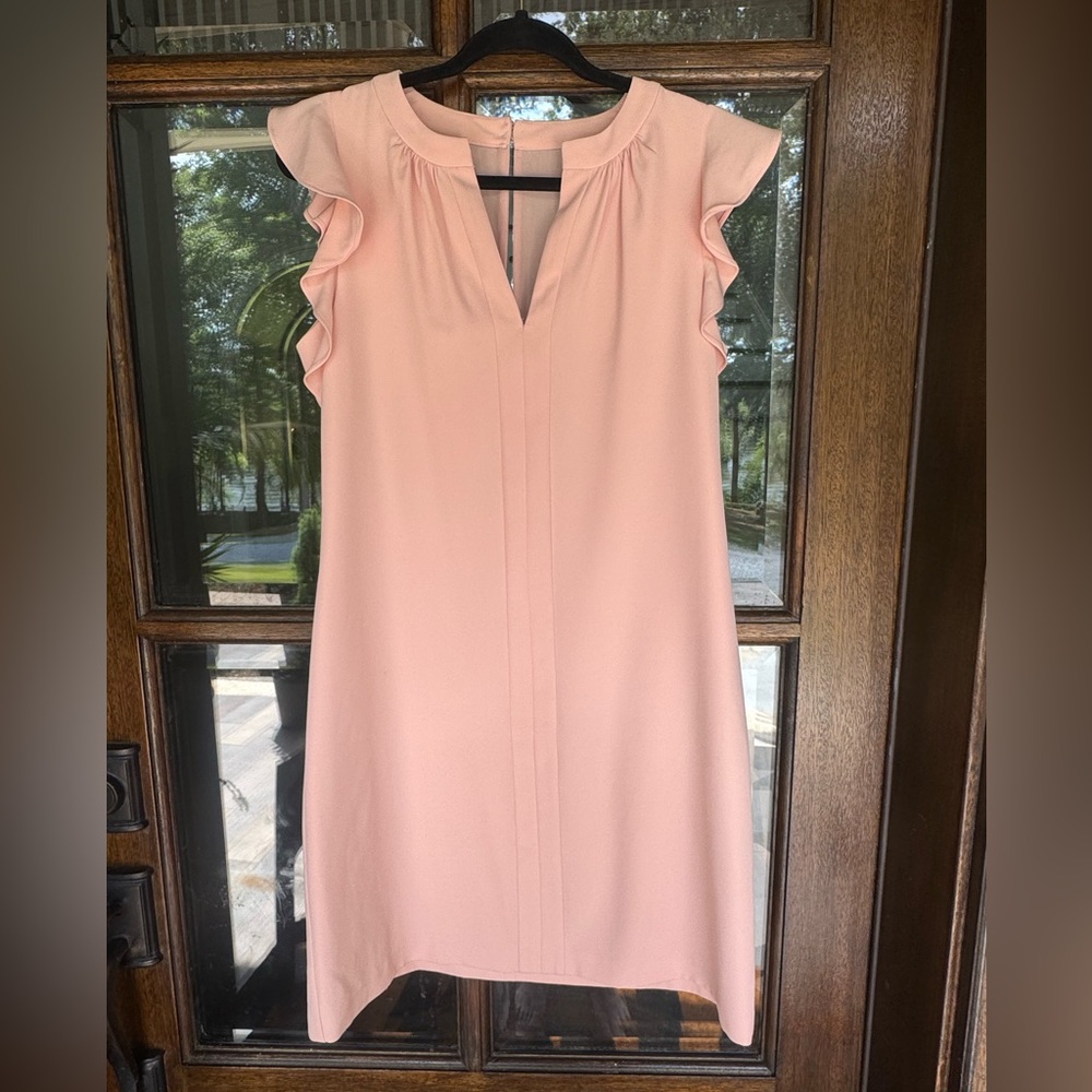 Vince Camuto Pink Flutter Sleeve Sheath Dress